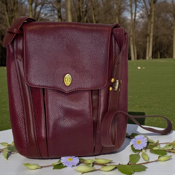 CARTIER Must Line Shoulder Bag Bordeaux leather Women - Picture 1 of 9